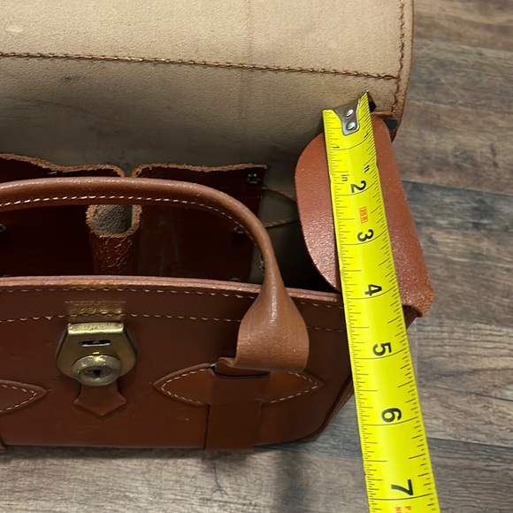 1950 Genuine Cowhide Camera Bag Multi-Use Handbag Vintage Leather Tote USA - Picture 14 of 16